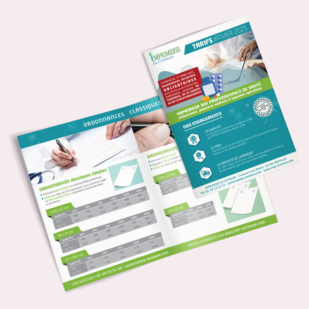 com'pac brochure, tarifs, impression